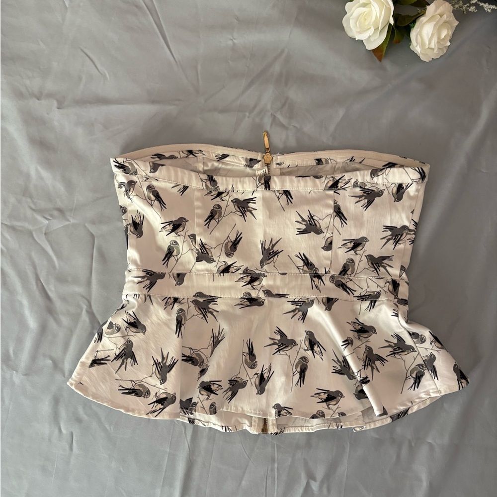 Forever 21 Black and White Floral Bustier Top - Picture 2 of 9
